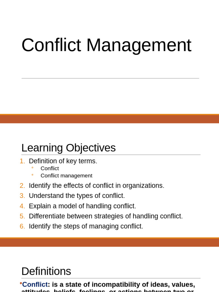 Conflict Management 4 | PDF | Attitude (Psychology) | Psychology