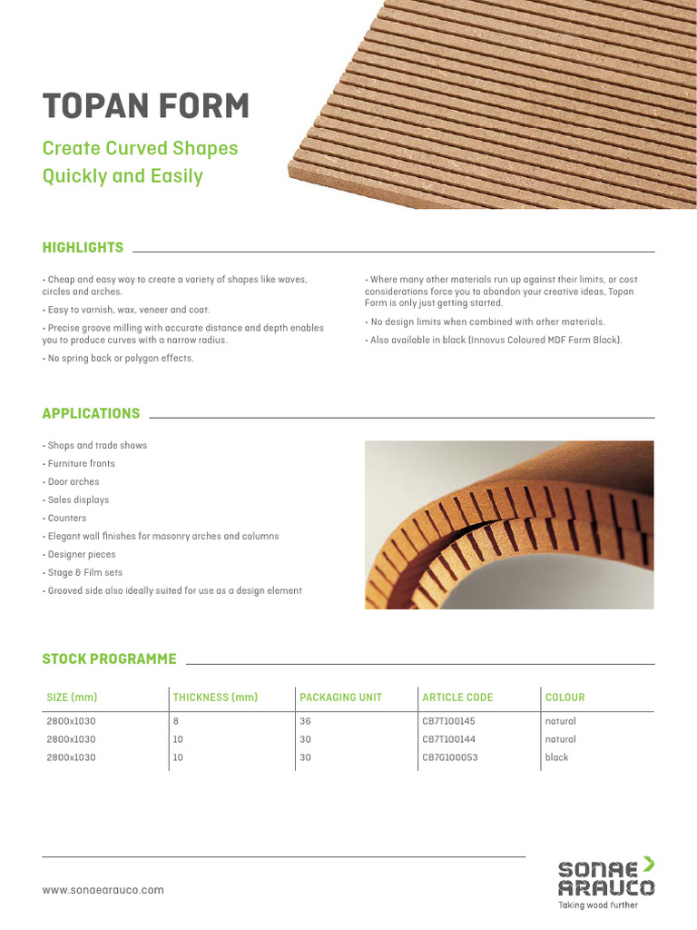 Topan Form: Create Curved MDF Shapes | PDF | Adhesive | Industrial ...