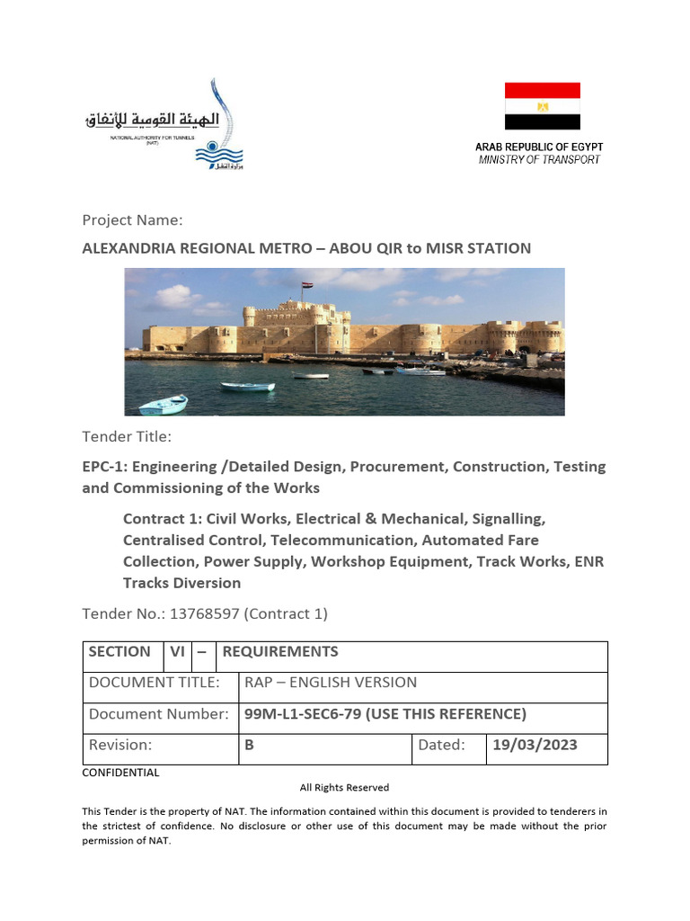 Alexandria Metro RAP Requirements Document | PDF | Environmental Impact ...
