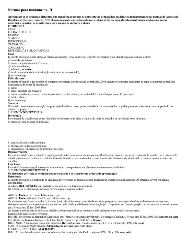 Normas ABNT para Trabalhos Acadêmicos | PDF | Abstract (resumo)