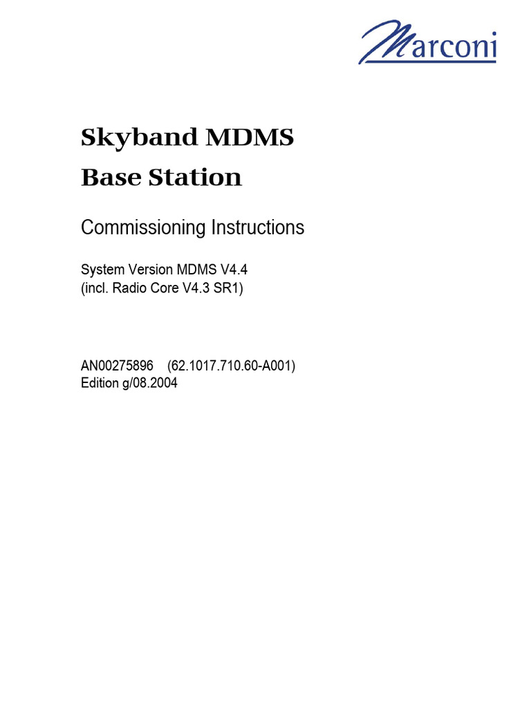 Skyband MDMS Base Station: Commissioning Instructions | PDF | Router ...