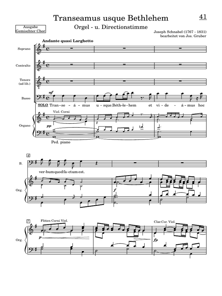 Transeamus Usque Bethlehem - Schnabel | PDF