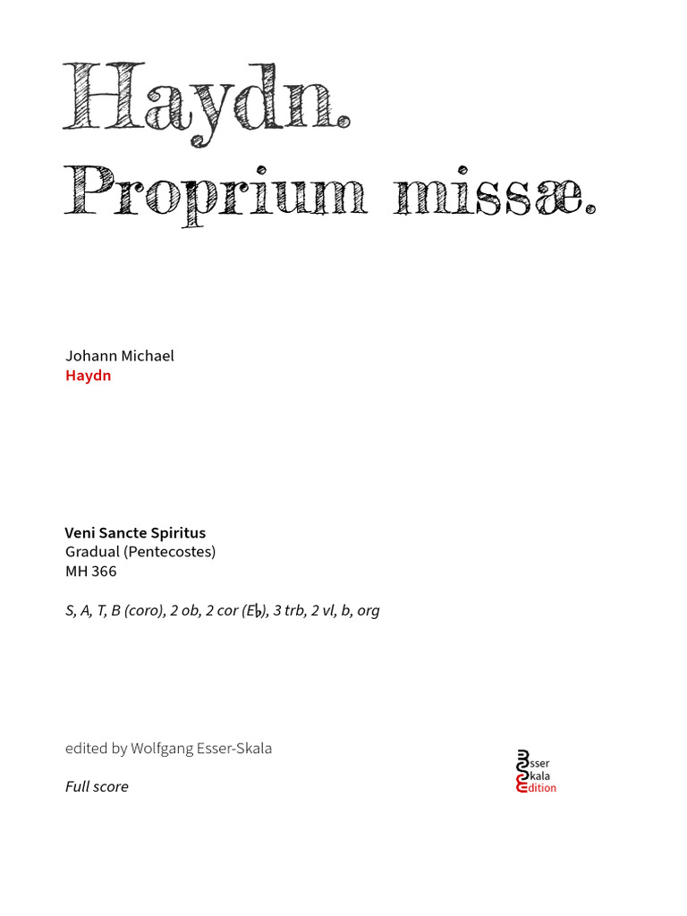 Complete Score - Veni Sancte Spiritus, MH 366 (Haydn, Michael) | PDF
