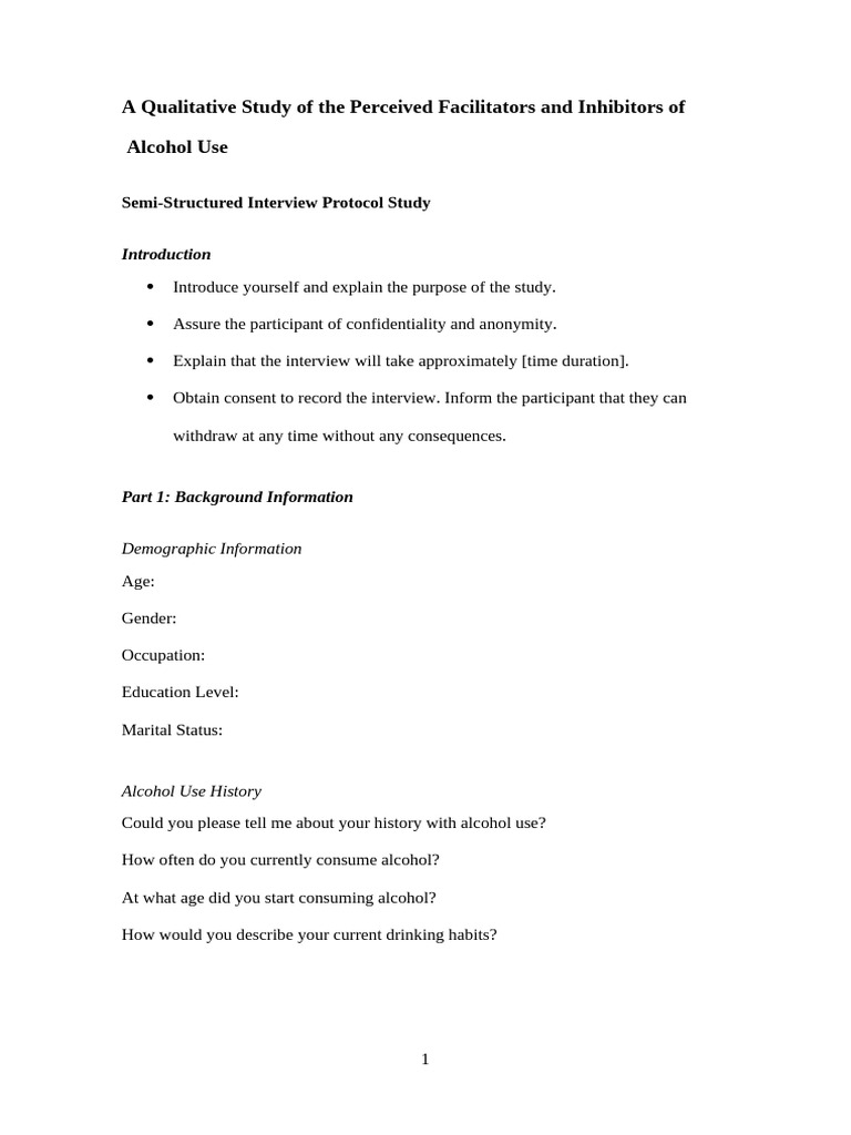 Alcohol Use Interview Guide | PDF | Attitude (Psychology) | Behavior