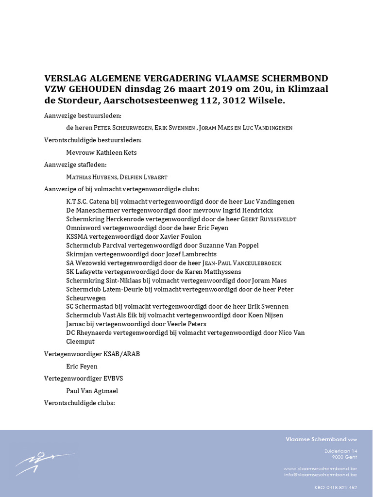 Verslag en Bijhorende Documenten AV 26 03 2019 | PDF