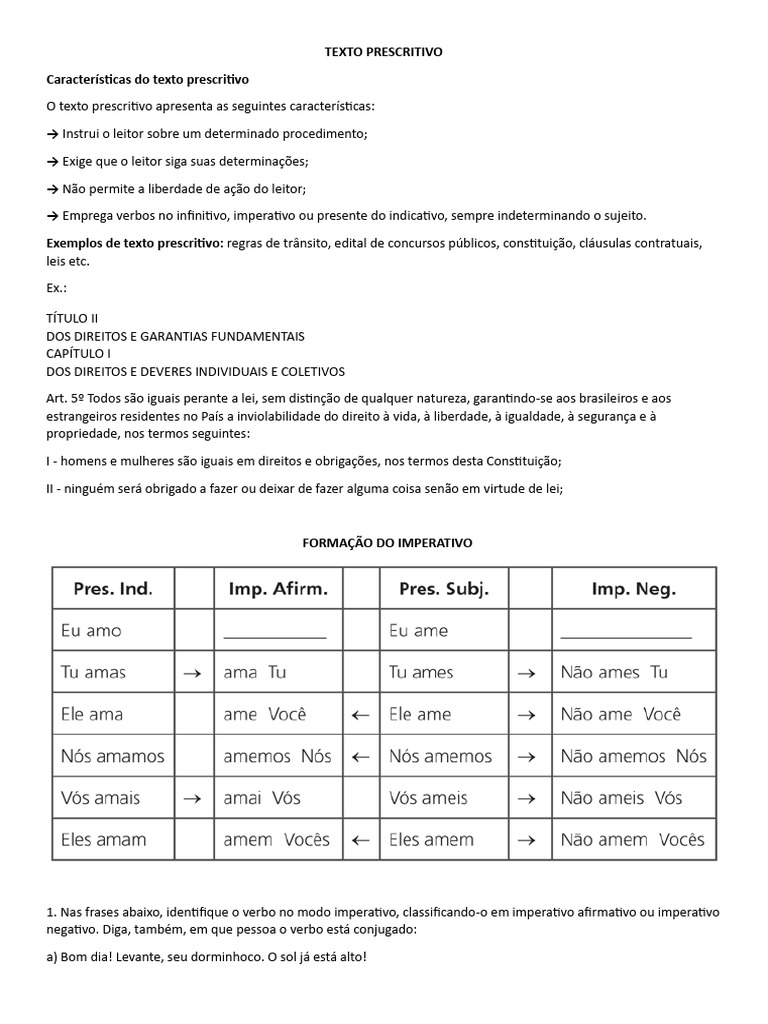 Características do Texto Prescritivo | PDF | Liberdade | Constituição