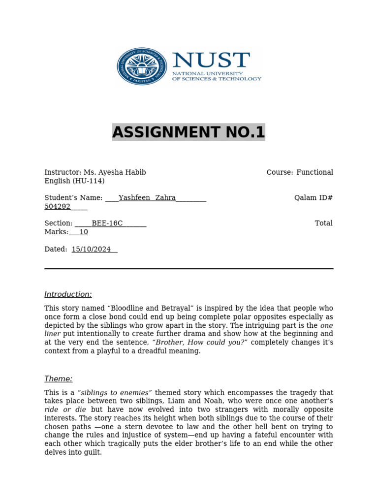 English Assignment No.1 | PDF | Young Adult | General Fiction