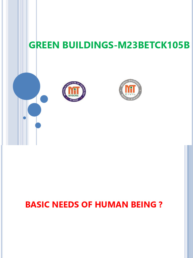 Green Buildings Course Overview 2024-25 | PDF | Green Building | Life ...