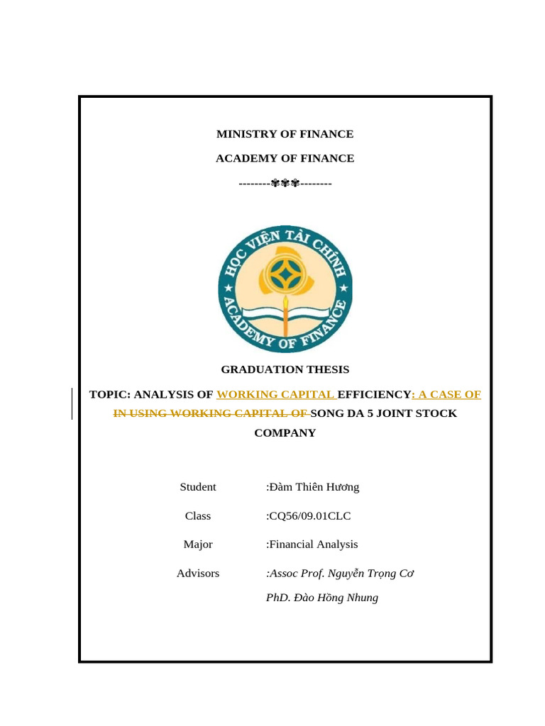 Reviewed Thiên Hương Graduation Thesis 2022 | PDF | Working Capital ...