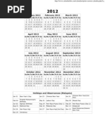 Malaysia Calendar 2012