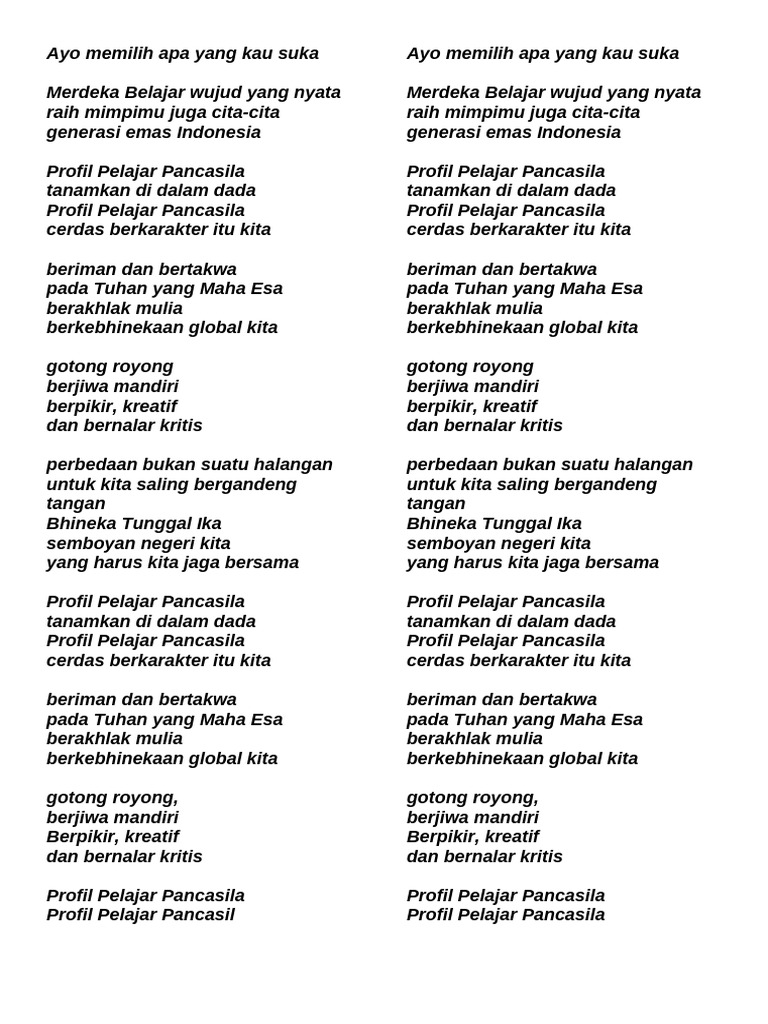 Profil Pelajar Pancasila Yang Ideal Pdf