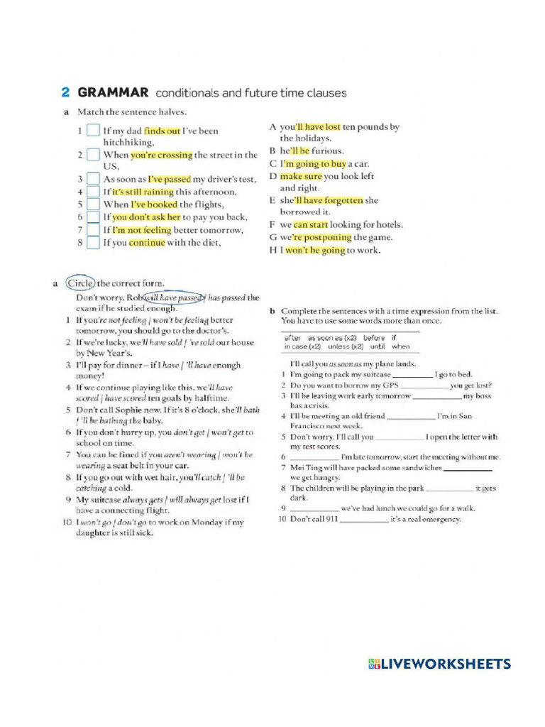 Time Clauses 2º Bach | PDF