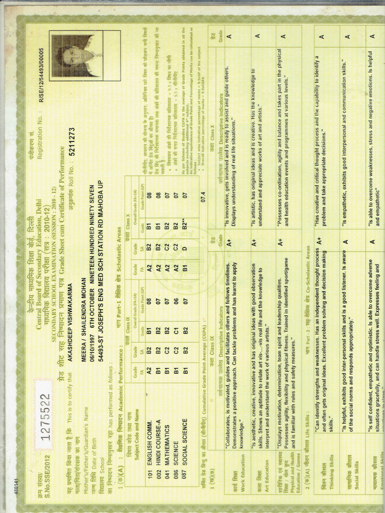 10 Marksheet | PDF