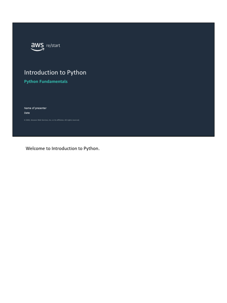 Introduction to Python Programming Basics | PDF | Integrated ...
