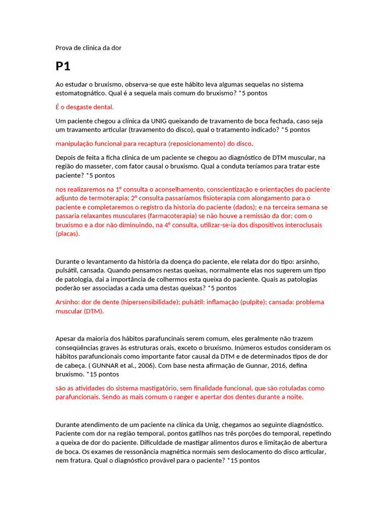 Dor Arsinha e Diagnóstico de DTM | PDF | Doenças e distúrbios ...