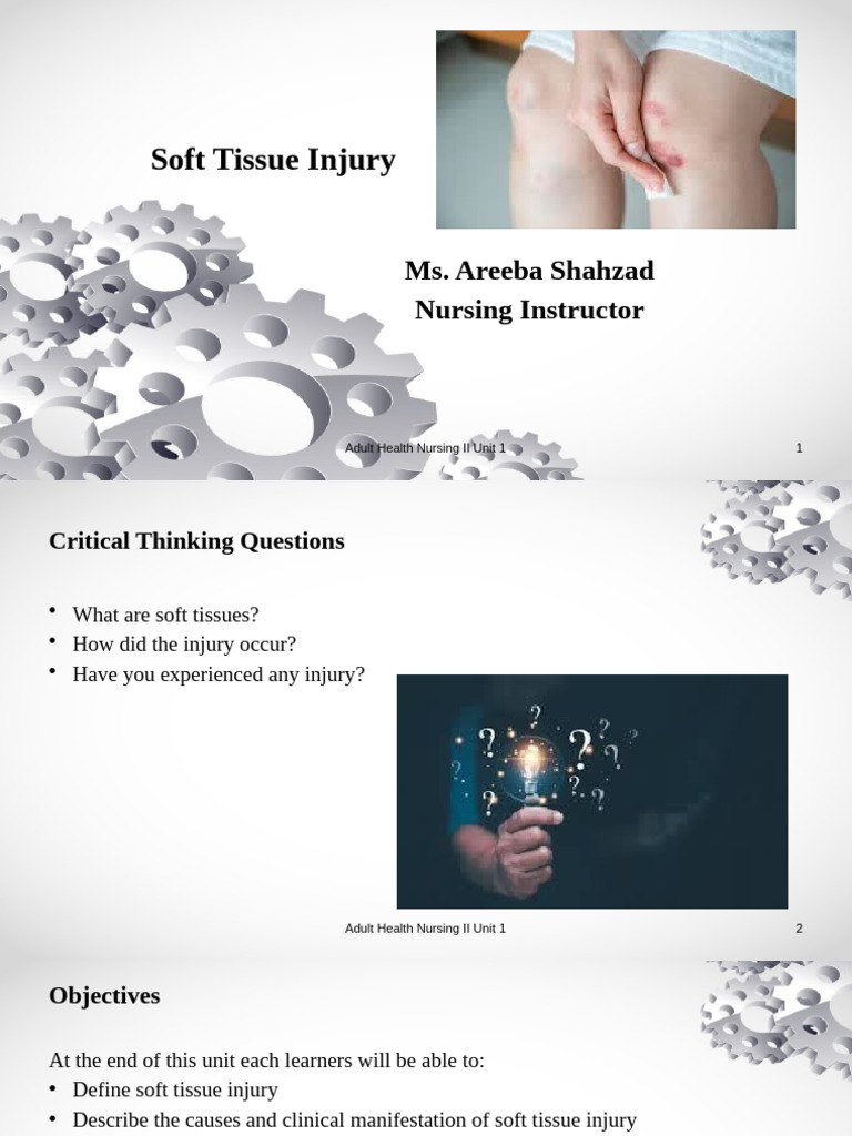 Soft Tissue Injury Unit 1 | PDF | Soft Tissue | Medicine