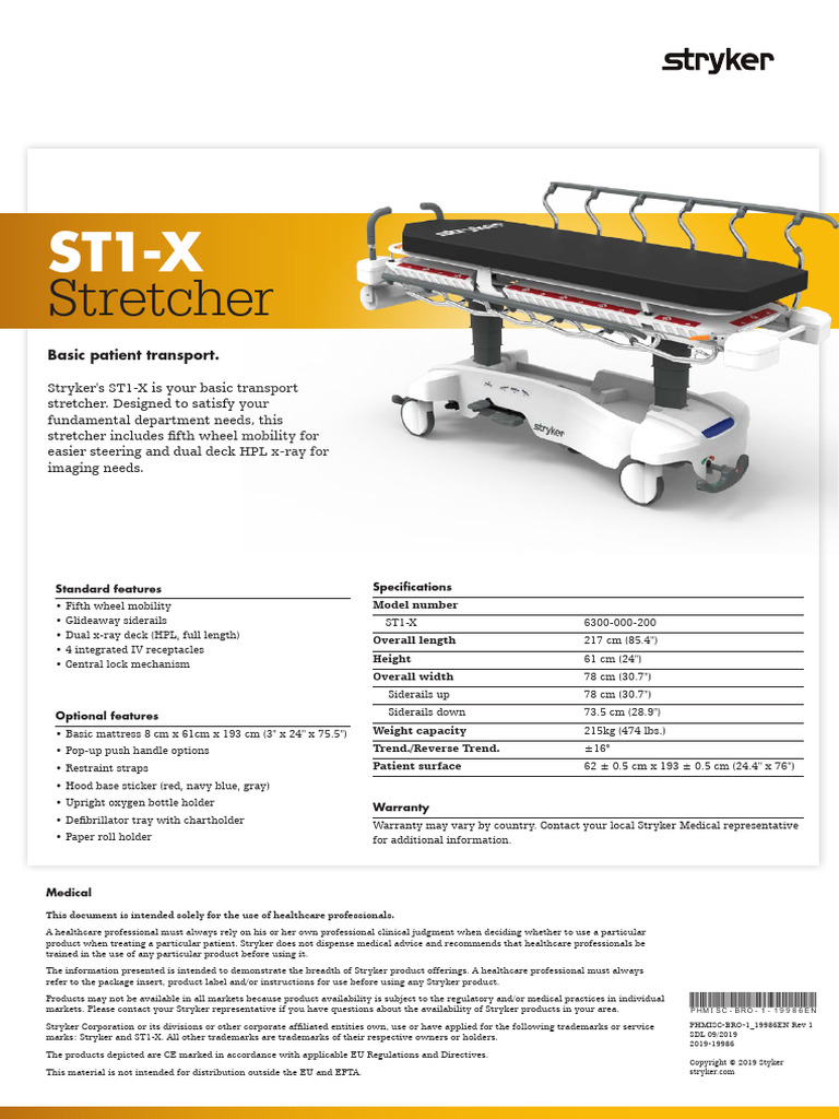 ST1-X Stretcher Specifications Guide | PDF | Trademark
