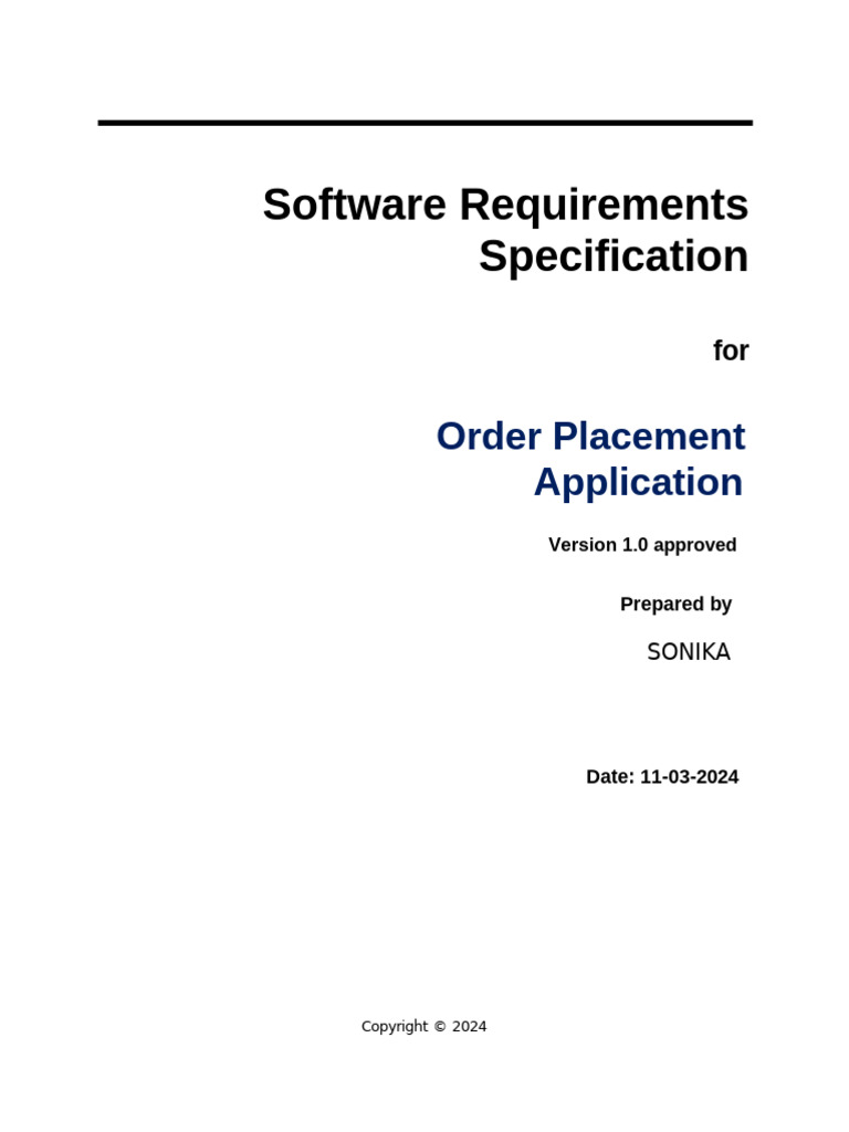 Order Placement Application Requirements | PDF | Databases | Usability