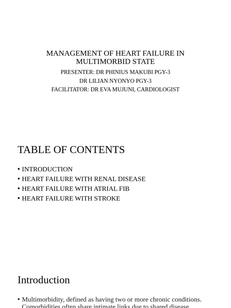 Management of Heart Failure in Multimorbid State | PDF | Heart Failure ...