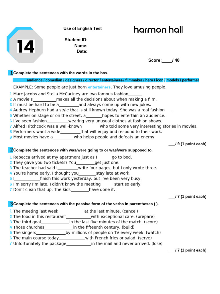 Course 14 Use of English Test | PDF
