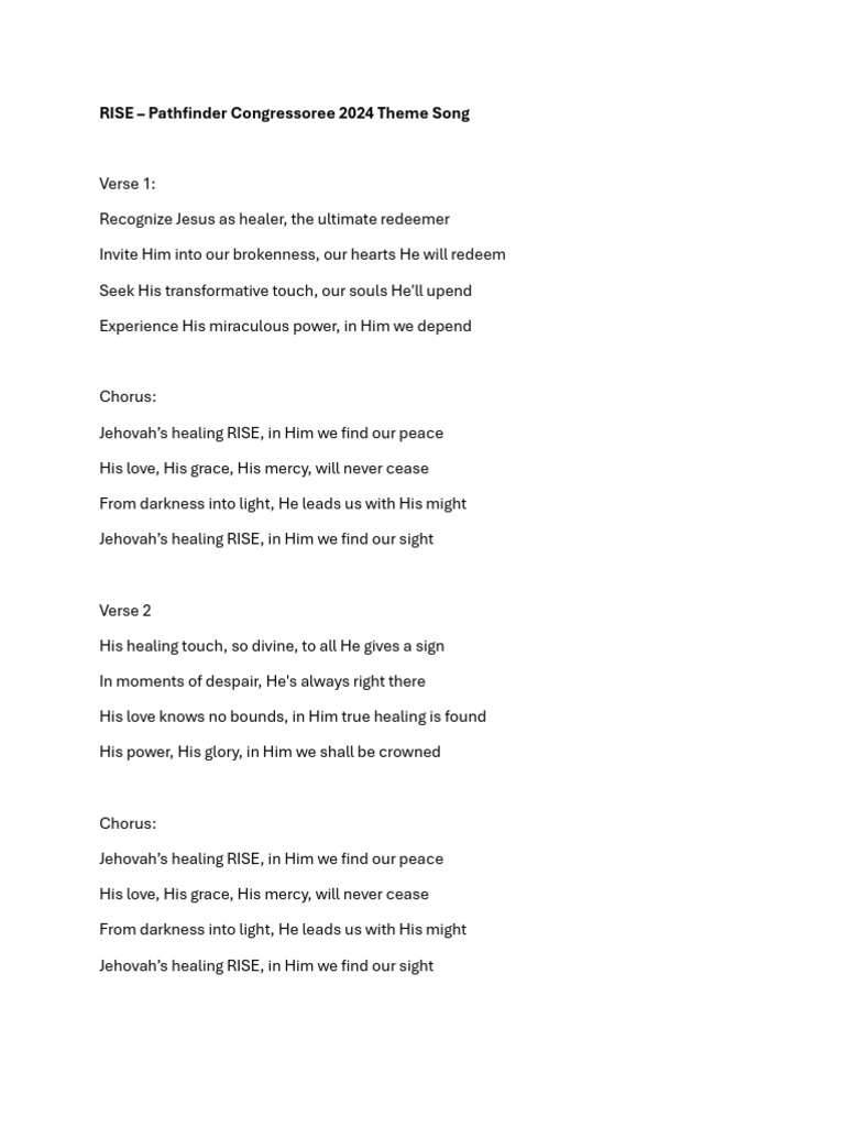 RISE Theme Song | PDF | Poetry