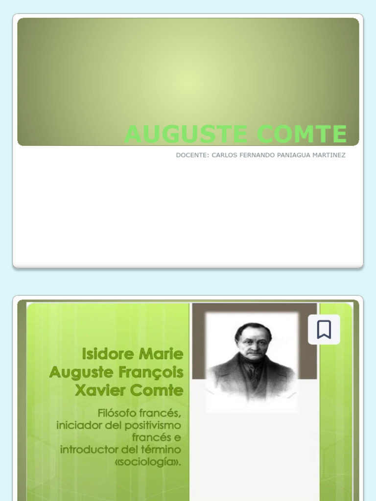 Auguste Comte Overview | PDF
