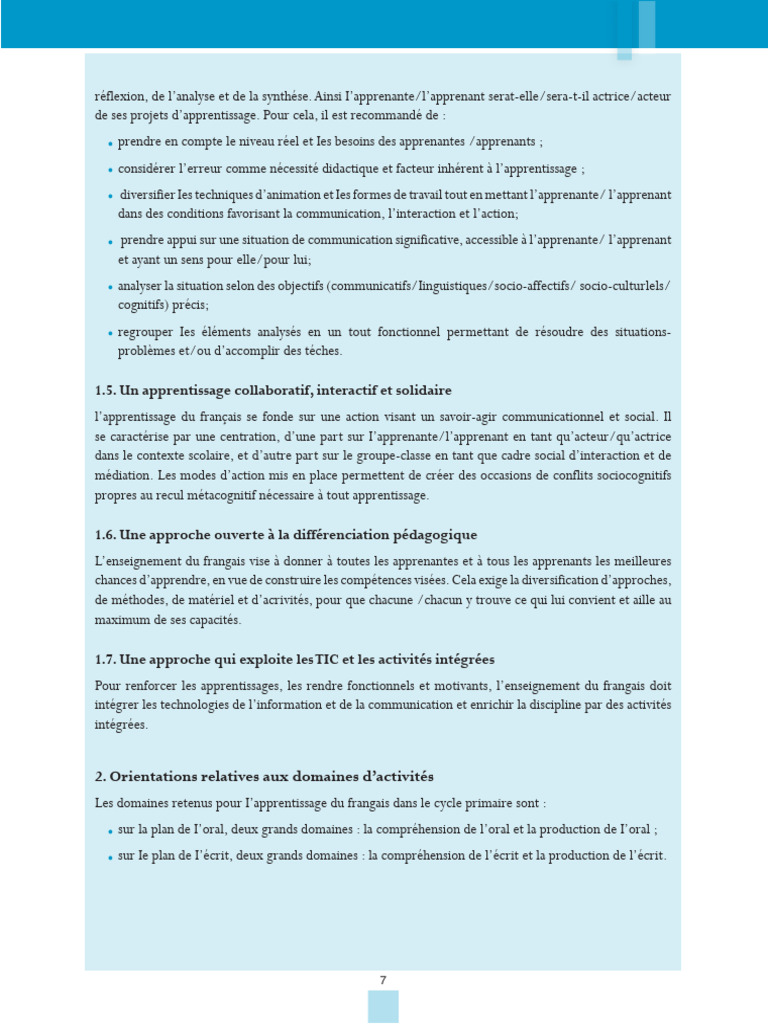 Stratégies pour un apprentissage du français | PDF | Apprentissage ...