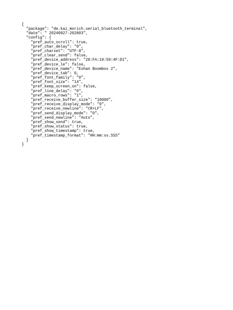 Serial Bluetooth Terminal CFG | PDF