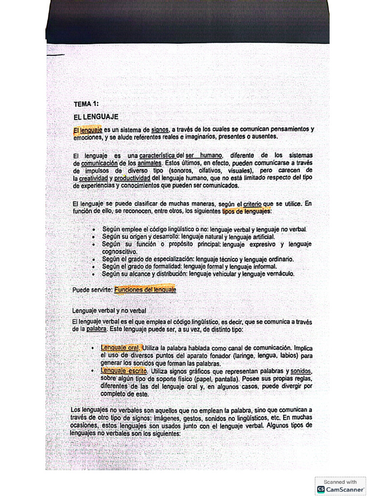 Lenguaje Tema 1 Pdf