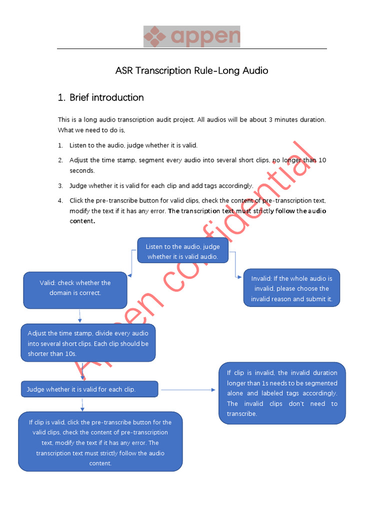 Ake ASR Transcription Rule (EN) - Long Audio - V0117 | PDF | English ...