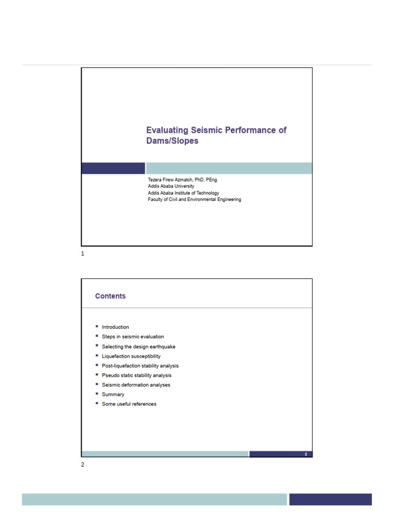 Seismic Performance Evaluation of Dams | PDF | Earthquakes | Mechanical ...