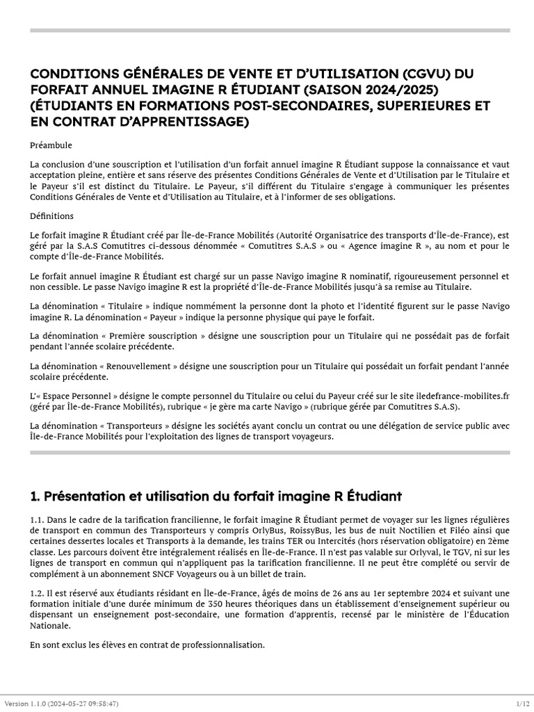 CGVU Forfait Imagine R Étudiant 2024/2025 | PDF | Médiation
