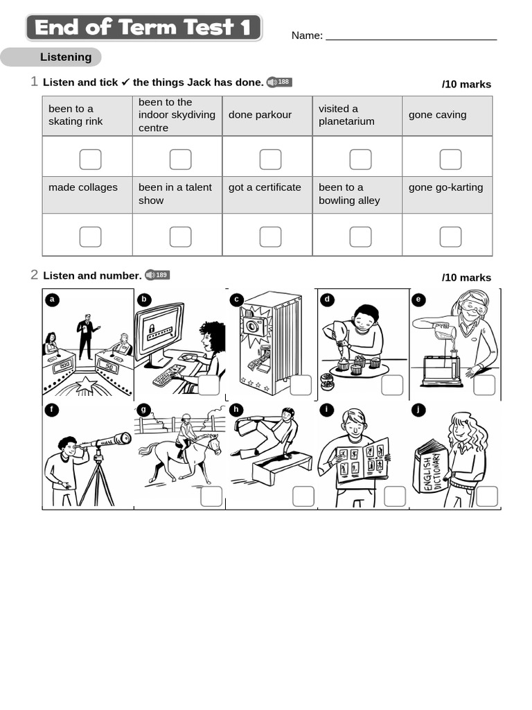 Bright Ideas 1 Unit 6 Test | PDF | Career & Growth | Language Arts ...