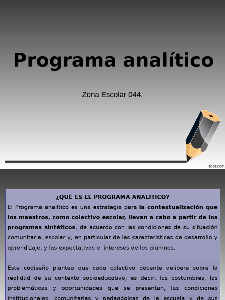 Programa Analítico Zona Escolar 044 | PDF