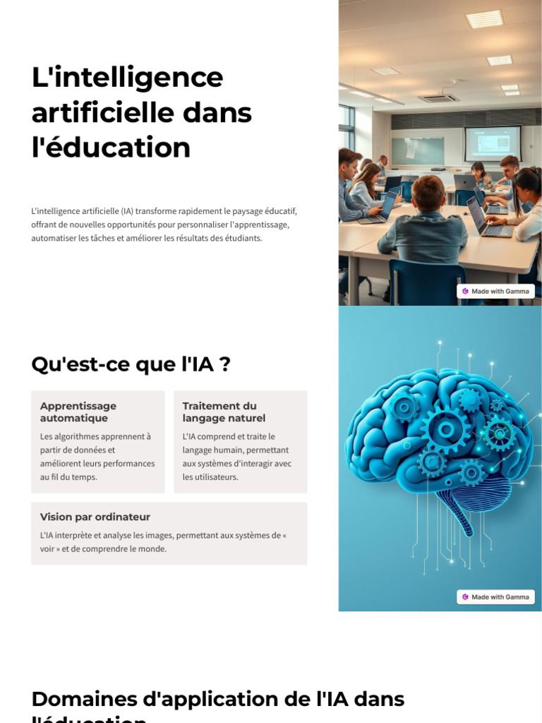 IA et Éducation : Applications Clés | PDF | Intelligence artificielle ...