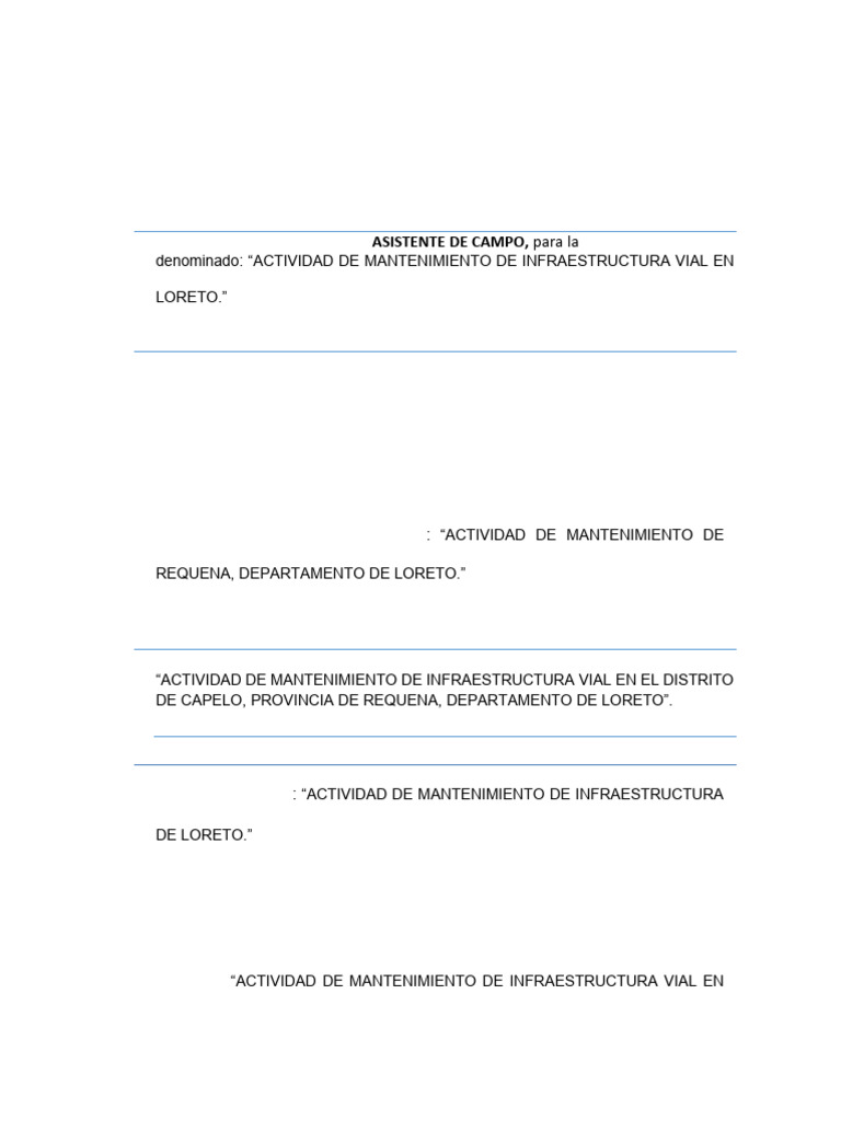 Asistente de Campo para Mantenimiento Vial | PDF | Corrupción política