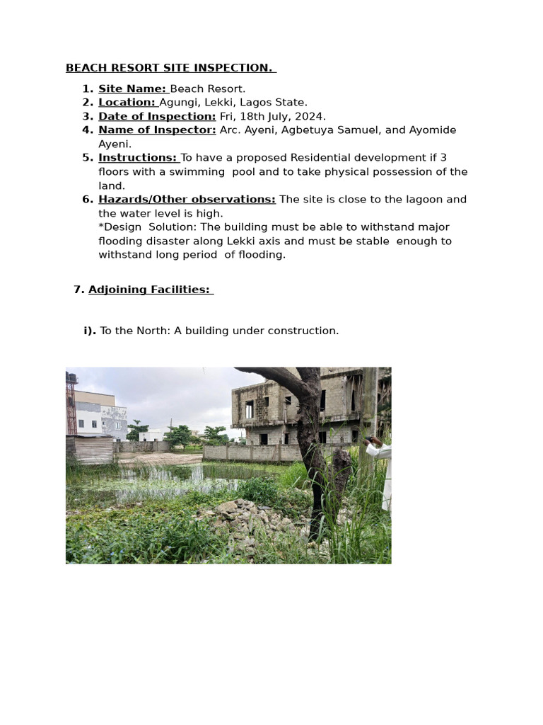 Beach Resort Inspection | PDF