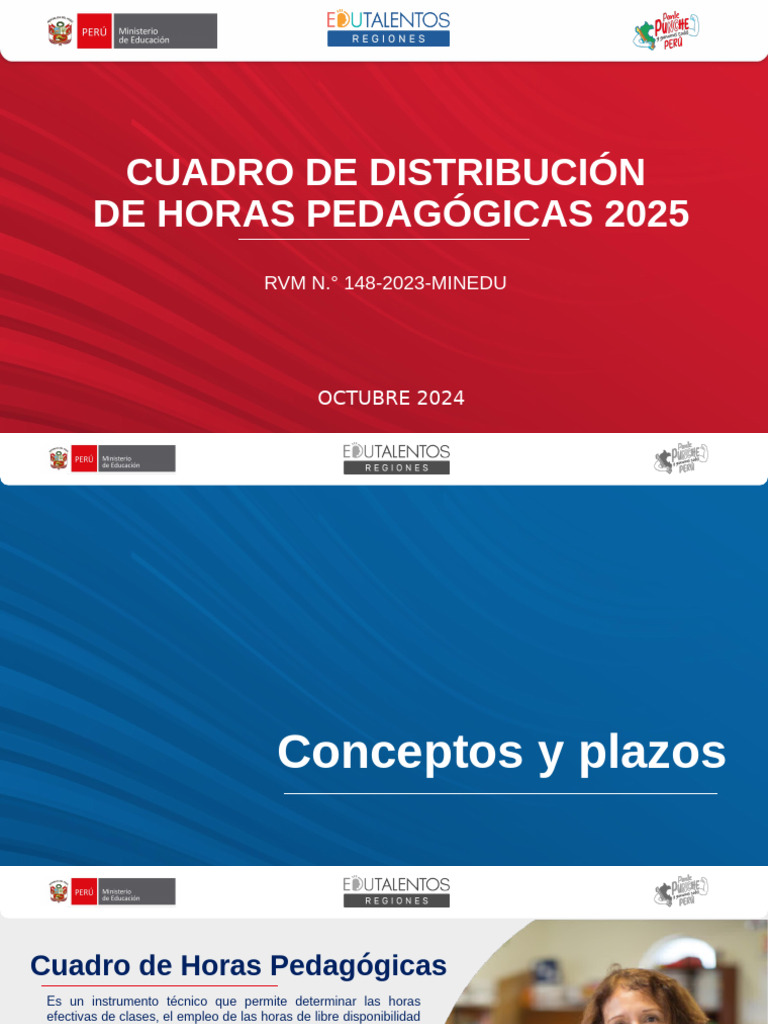 Cuadro de Horas Pedagógicas 2025 MINEDU | PDF | Plan de estudios | Maestros