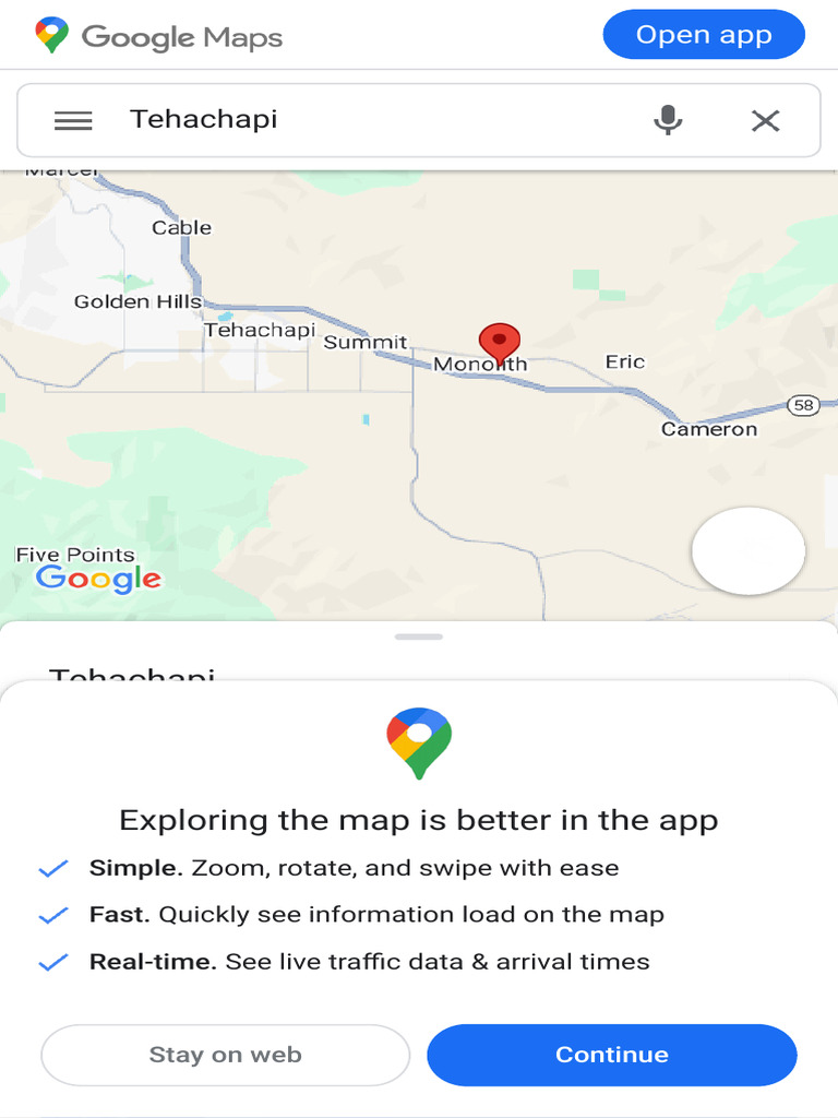 Interactive Map of Tehachapi, CA | PDF