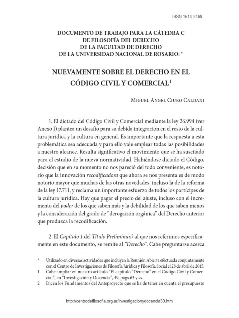 "Nuevamente Sobre El Derecho en El Código Civil y | PDF | Caso de ley ...