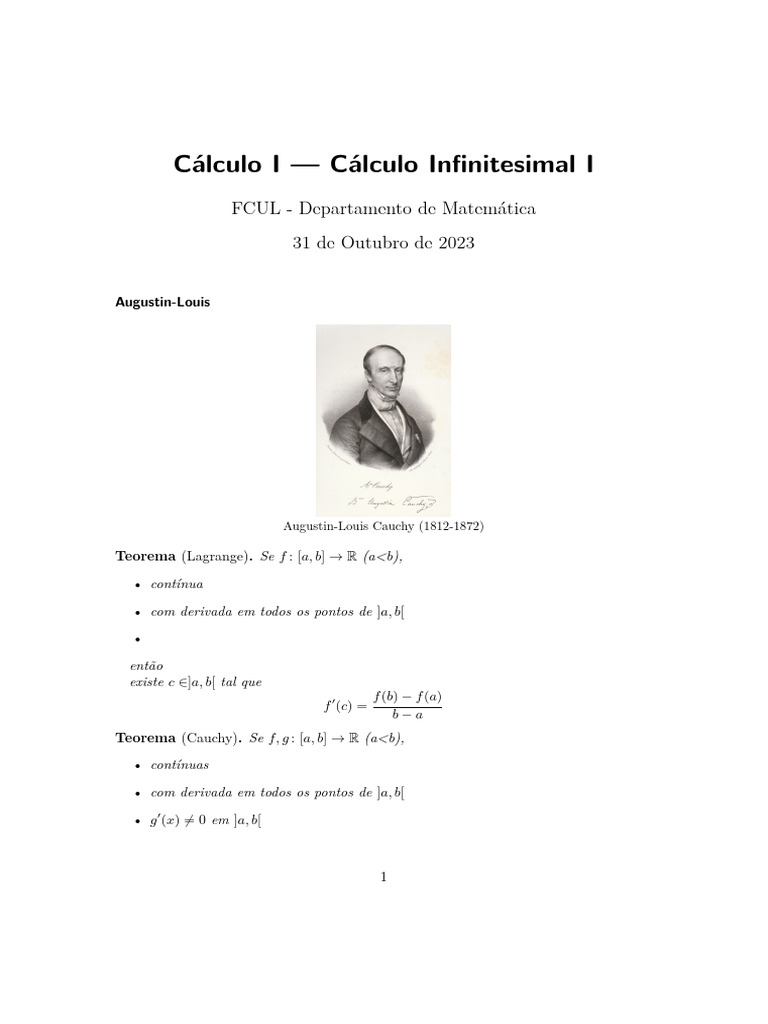Cálculo I - Cálculo Infinitesimal I Augustin-Louis | PDF | Matemática ...