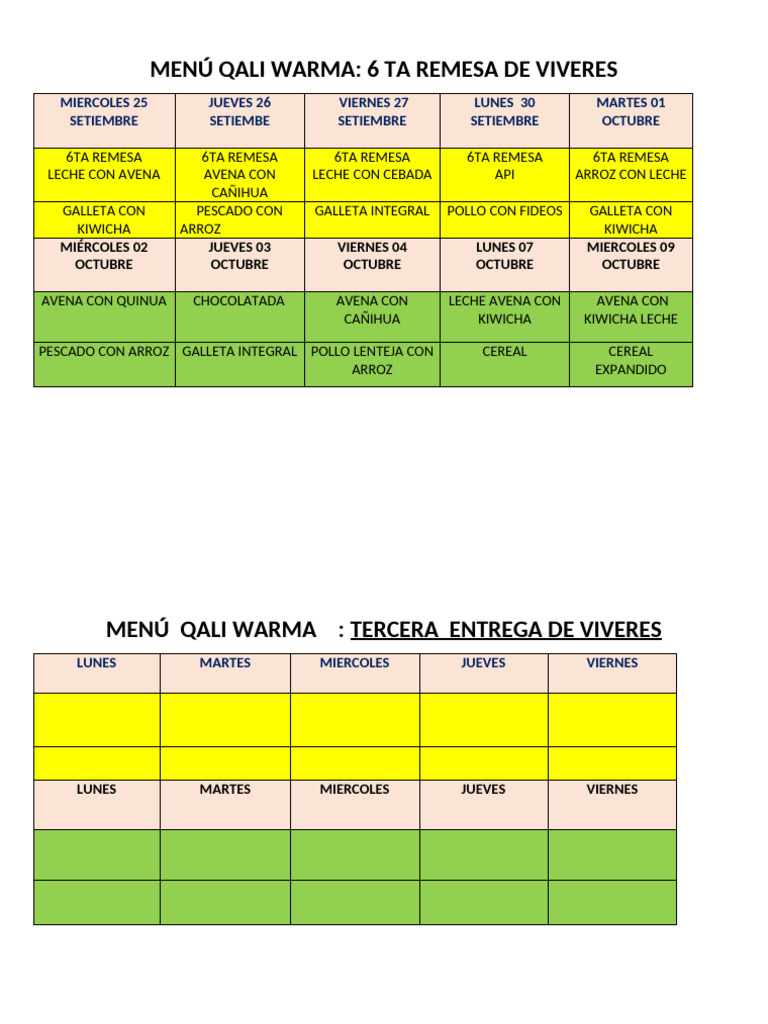 Menu - Rosa | PDF