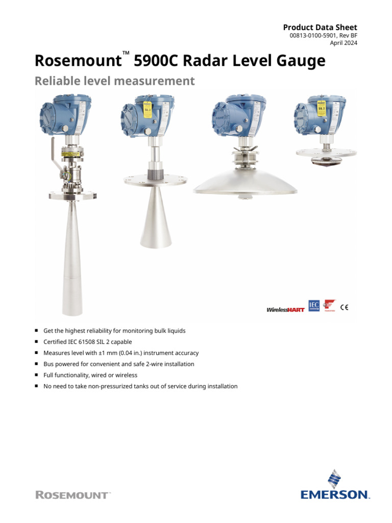 Product-data-sheet-Rosemount 5900C Radar Level Gauge With Still-Pipe ...