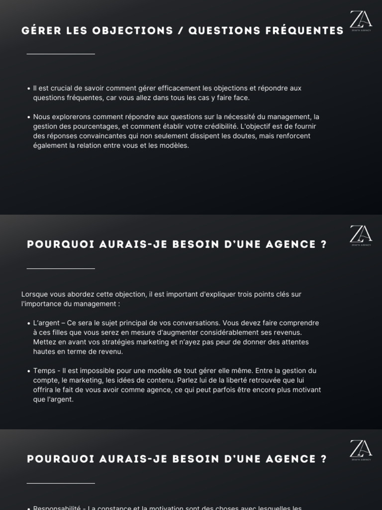 Gérer Objections et Questions Fréquemment Posées | PDF | Pourcentage ...