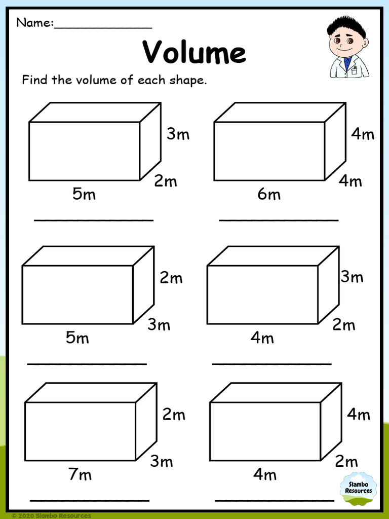Volume Worksheet 1 | PDF