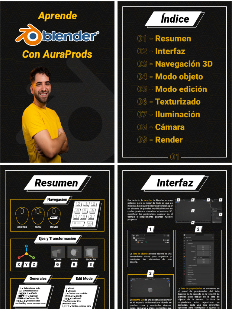 Guía de Blender para Creación 3D | PDF | Licuadora (Software) | Cámara