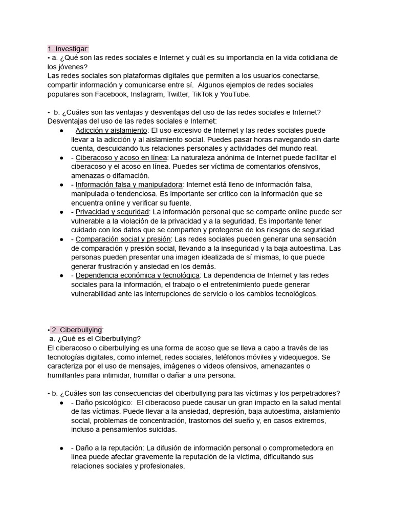 Peligros y Amenazas en La Redes Sociales | PDF | Acoso cibernético ...