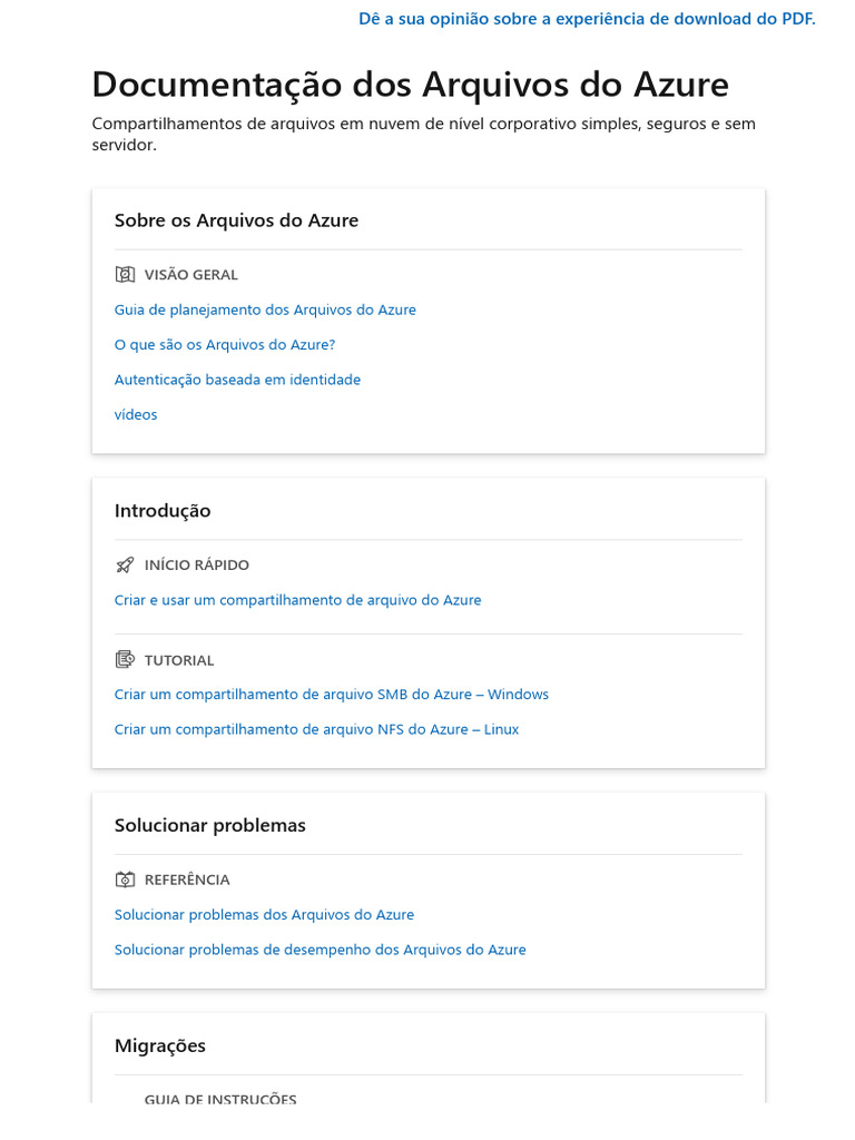 Introdução aos Arquivos do Azure | PDF | Rede de computadores ...