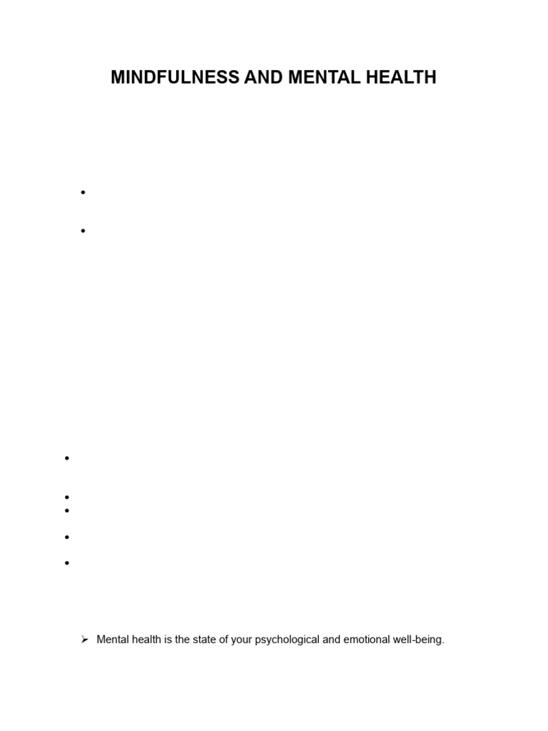 Mindfulness for Mental Well-being | PDF | Mindfulness | Mental Health