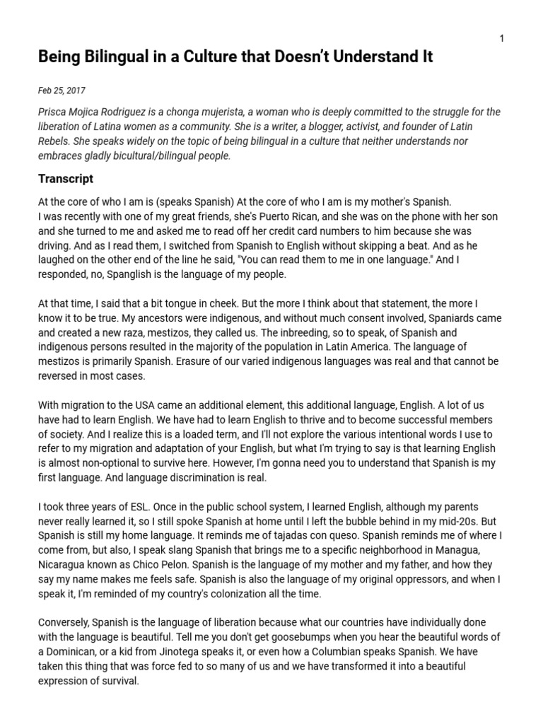 Embracing Bilingual Identity and Struggles | PDF | Foreign Language Studies